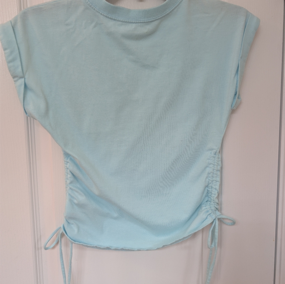 🟣 No Boundaries Light Teal Casual Top With Tie Sides - Picture 4 of 7